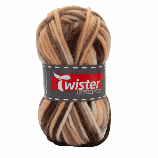 Twister Filzwolle Color 50G, 98536, Farbe cappuccino 182
