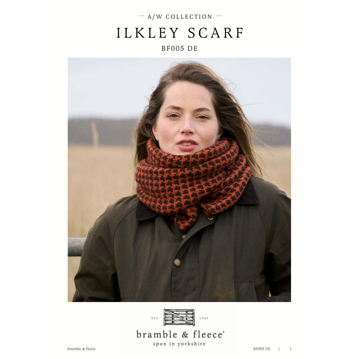 Anleitung (de, en, fr) von © Bramble & Fleece - Ilkley Scarf BF005