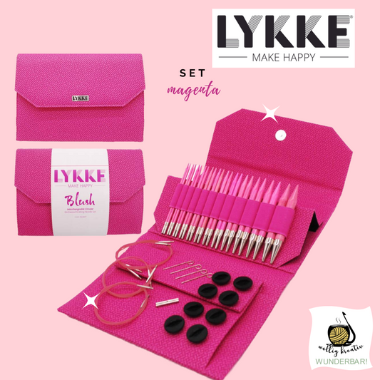 Set of needle tips, ropes and accessories, gift, design: blush, magenta, by Lykke, item 15001320