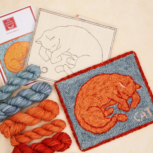 Punch Needle Basic Set Cat - Unterlage, Garn und Zubehör