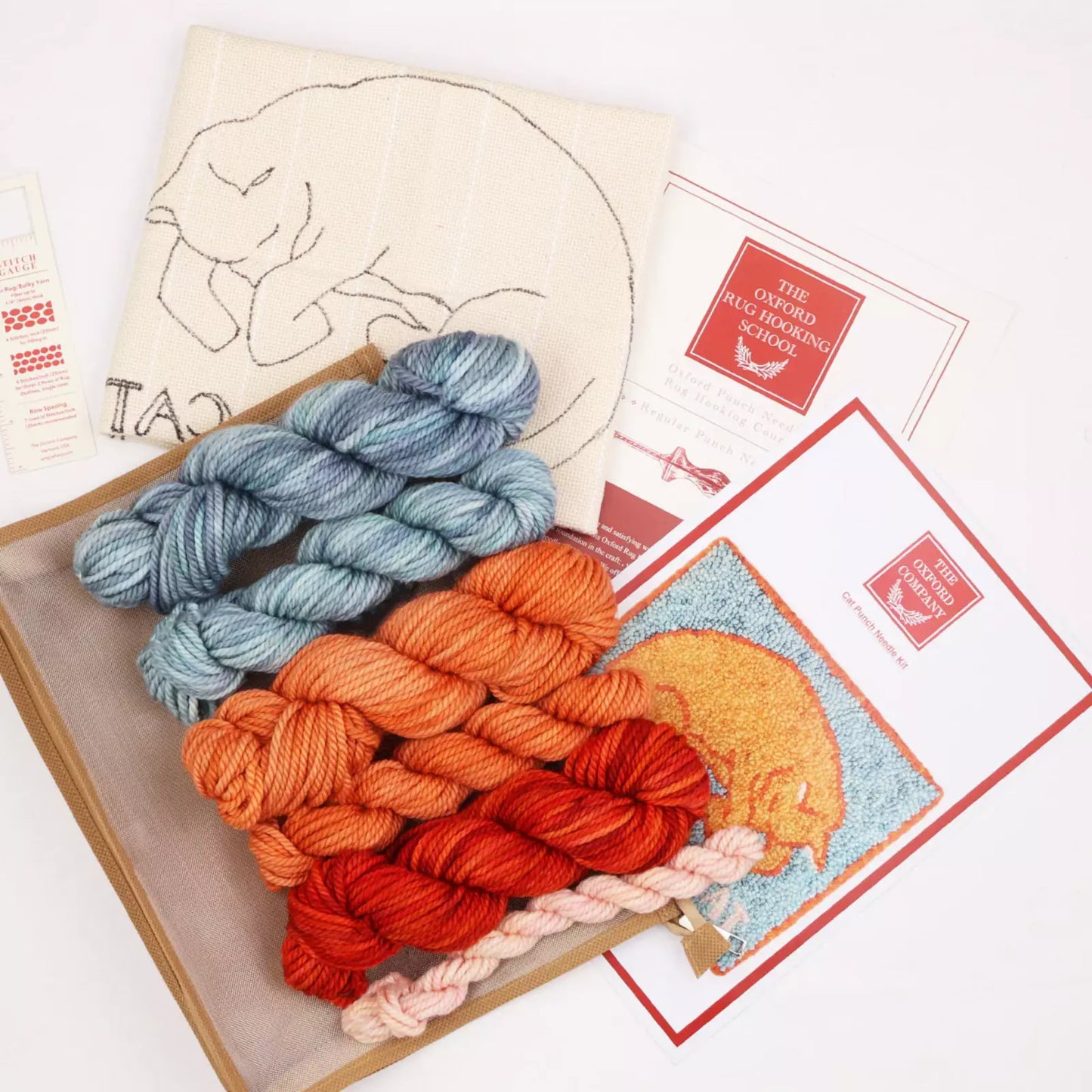 Punch Needle Basic Set Cat - Unterlage, Garn und Zubehör