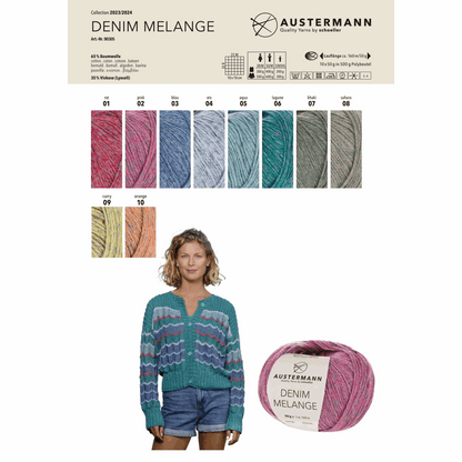 Demin Melange 50g, 90305, color 8, Sahara