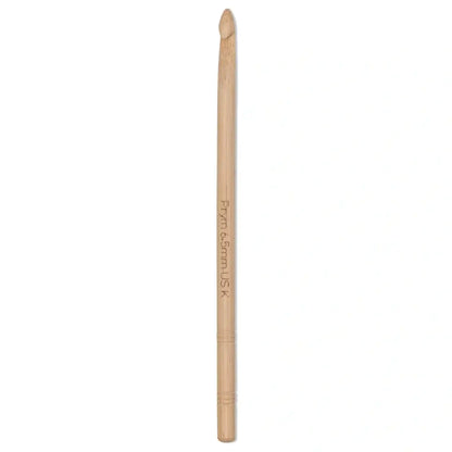 Wool crochet hook bamboo, 15 cm, 6.50 mm, natural, 111976