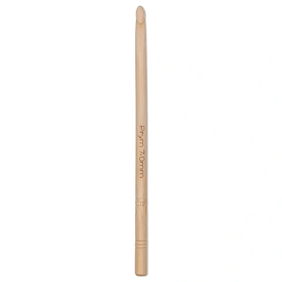 Wool crochet hook bamboo, 15 cm, 7 mm, natural, 111976