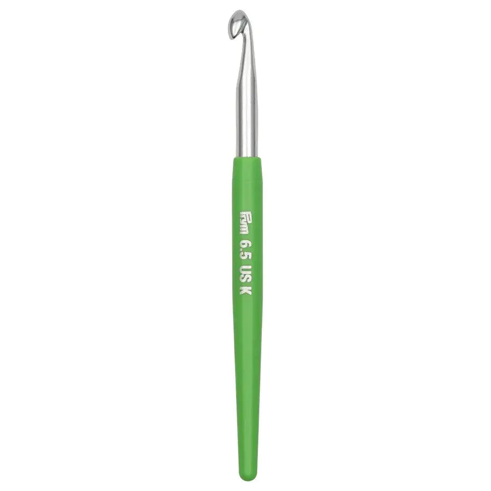 Wool crochet hooks soft grip, 14 cm, 6.5 mm, silver-coloured, 111951