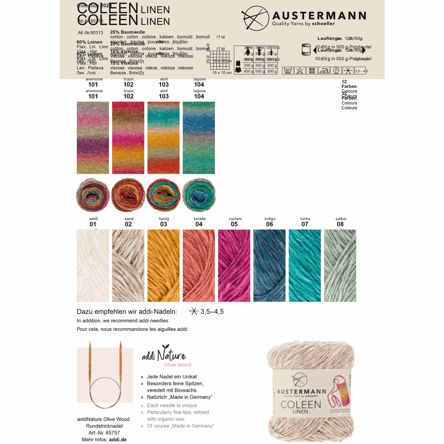 Coleen Linen 50g, 90313, Farbe 5, cyclam