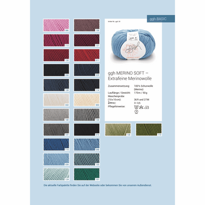ggh Merino Soft, 50g, 96035, Farbe ozeanblau 128