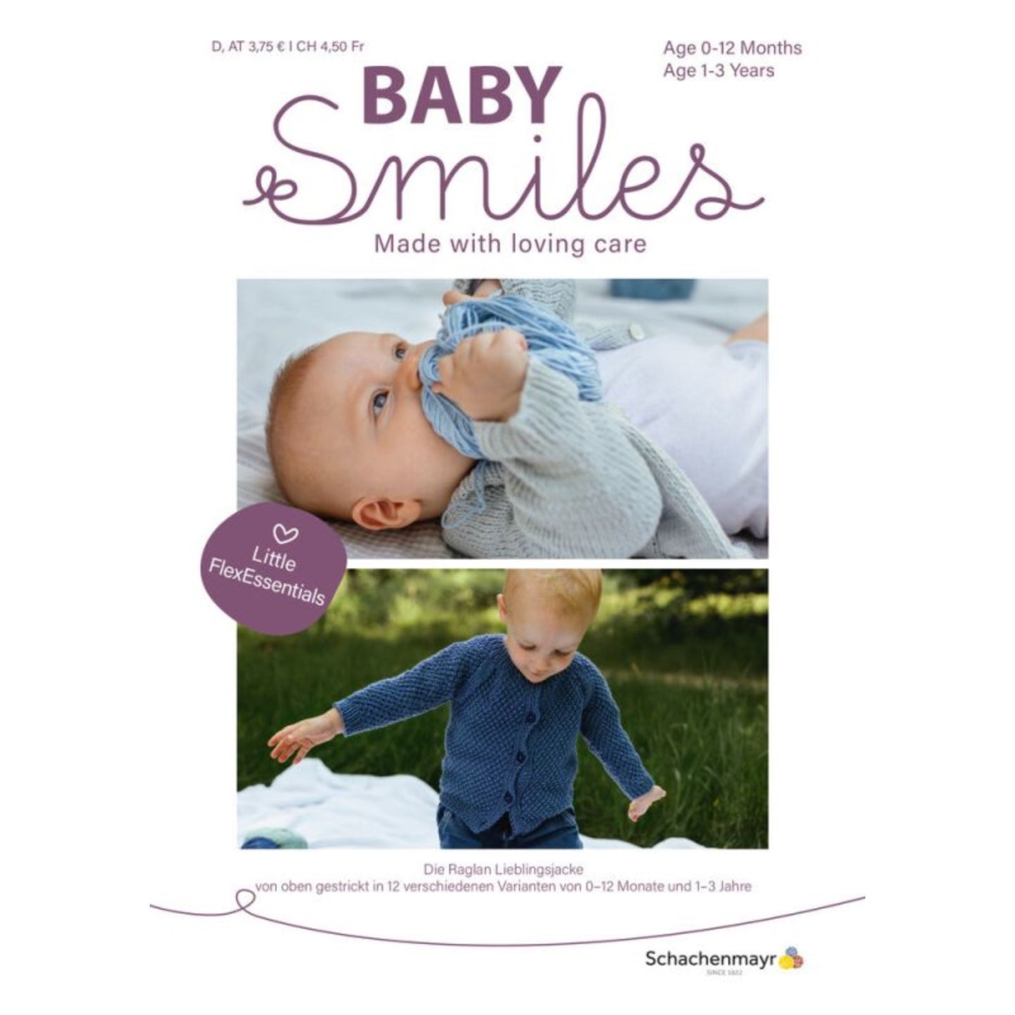 Schachenmayr BABY Smiles Booklet little FlexEssentials Raglan Cardigan, 56654