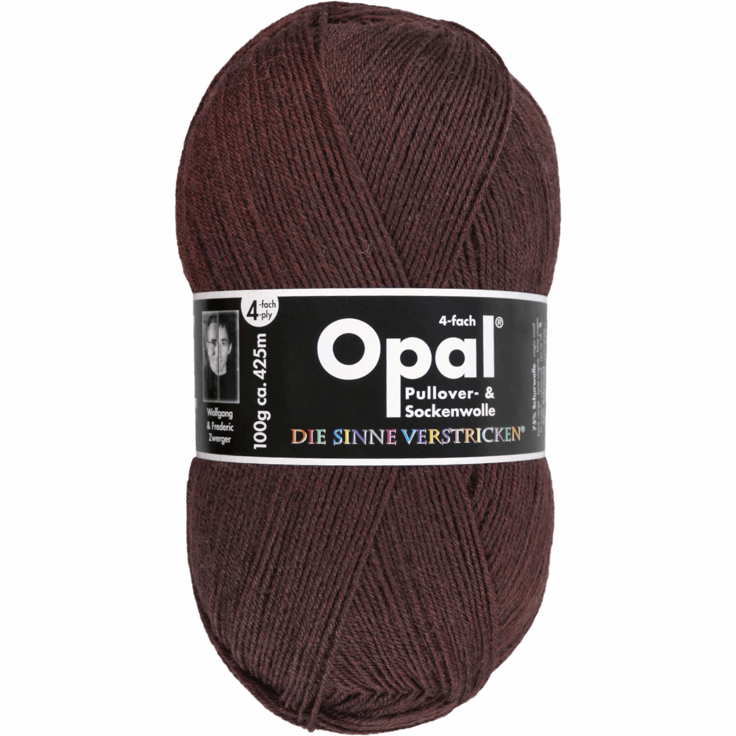 Opal plain 4 threads. 100g 2011/12, 97760, color dark brown 5192