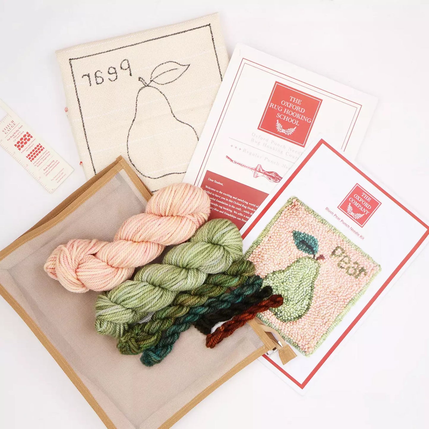 Punch Needle Basic Set Pear peach - Unterlage, Garn und Zubehör