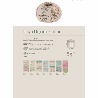 Playa organic Cotton 50g, 90307, Farbe 1, sorbet