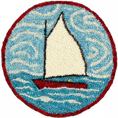 Punch Needle Basic Set Sailboat - Unterlage, Garn und Zubehör