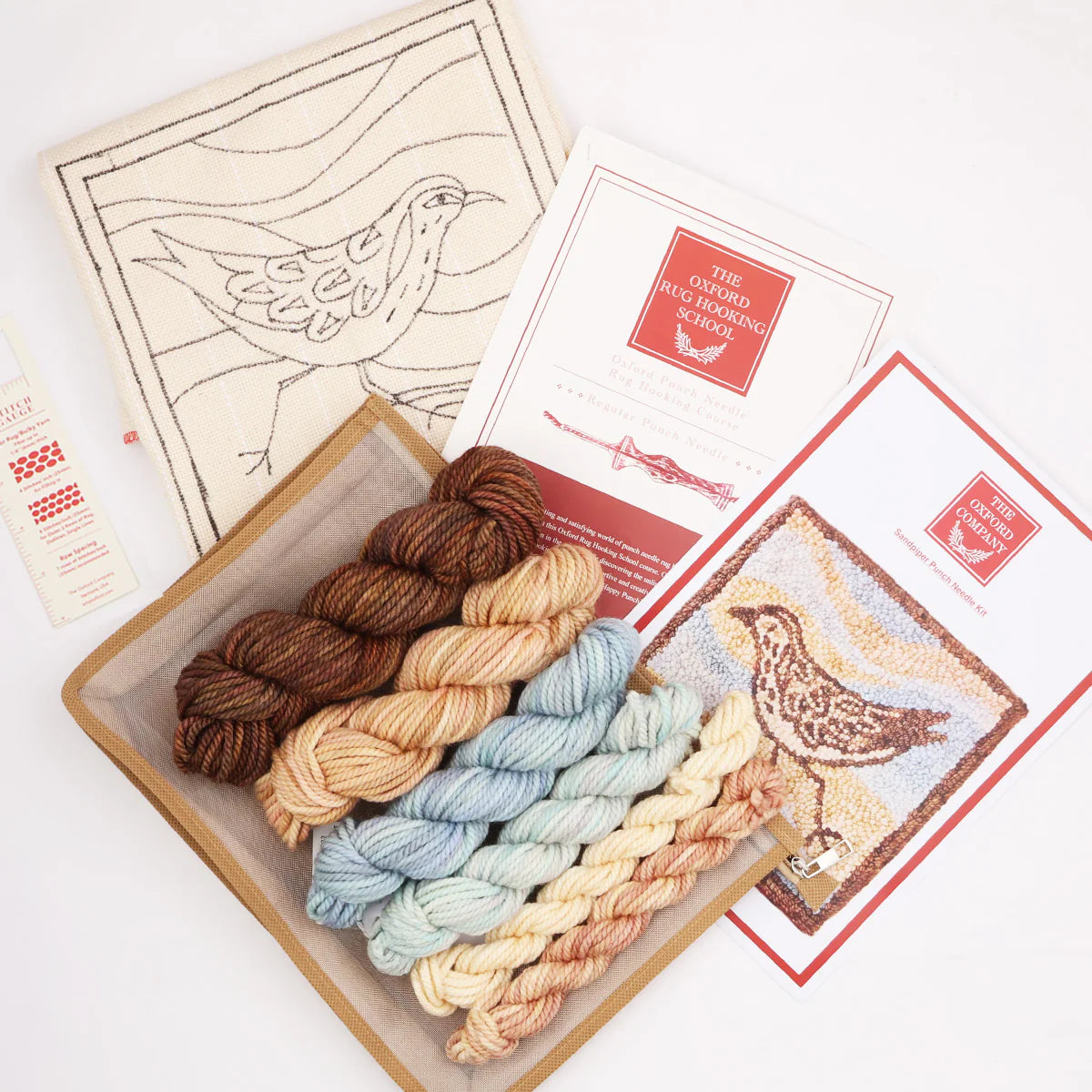 Punch Needle Basic Set Sandpiper - Unterlage, Garn und Zubehör