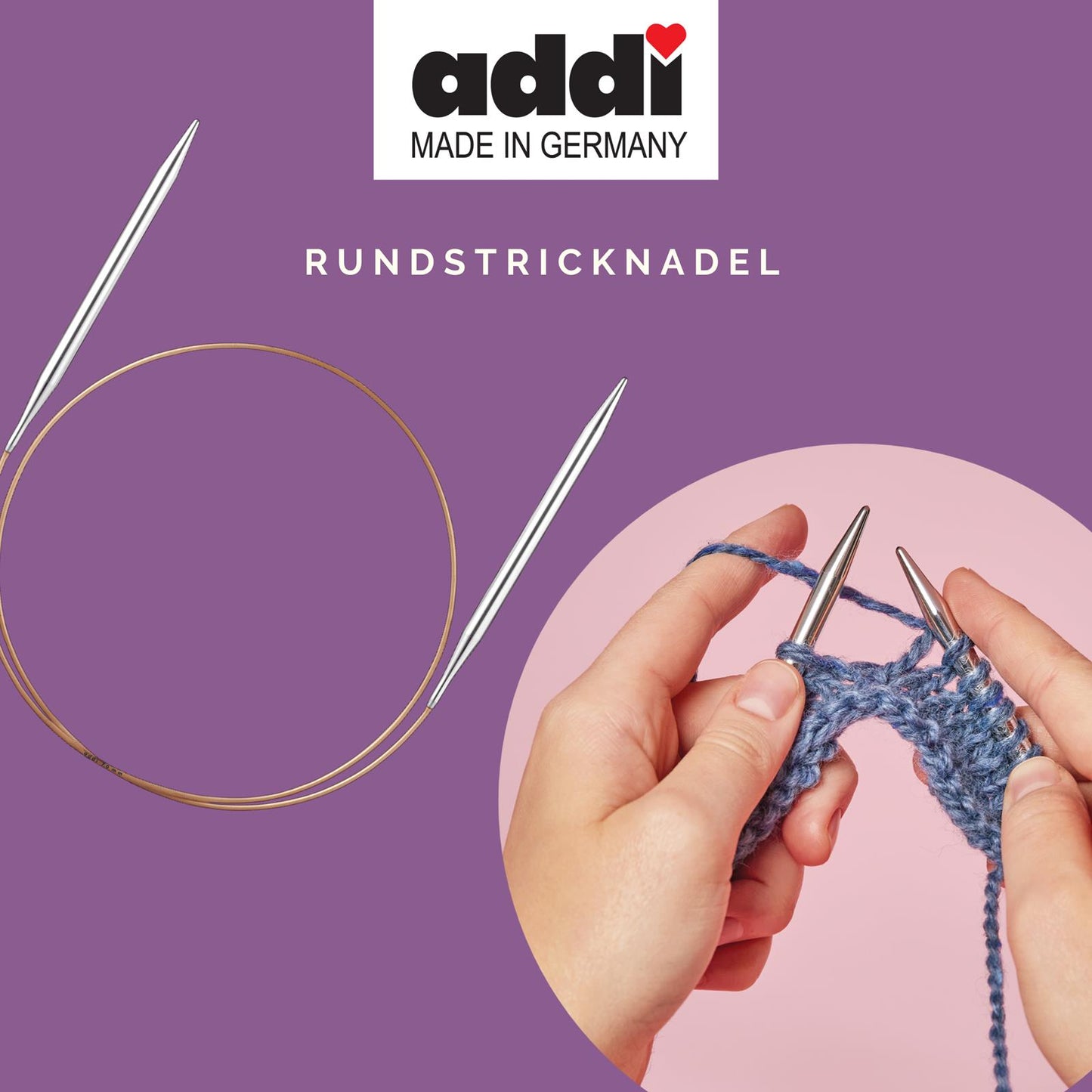 Addi, Classic Rundstricknadeln, 61057, Größe 5, Länge 150