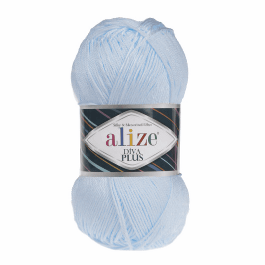 Alize Diva Plus, Farbe hellblau 480