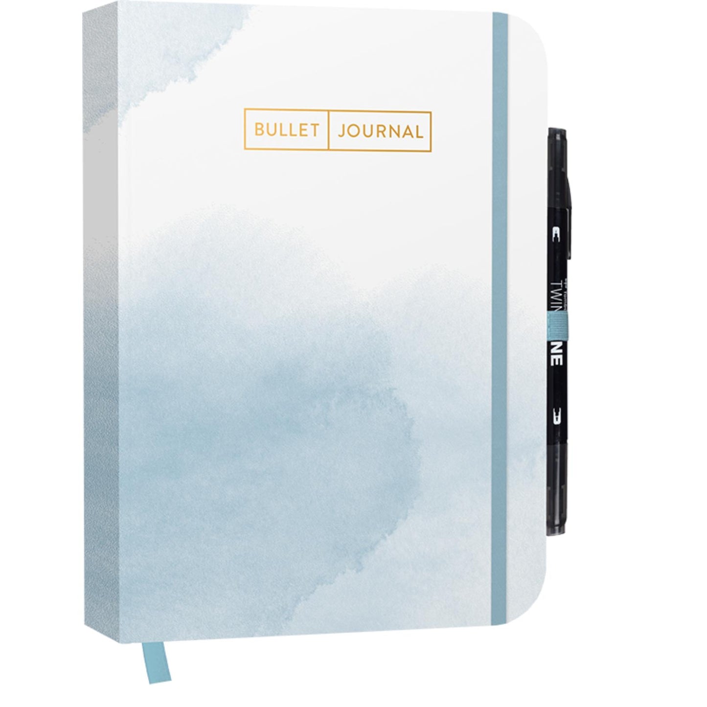 Bullet Journal Watercolor Blue 05 mit original Tombow TwinTone Dual-Tip Marker 33 black (DE)