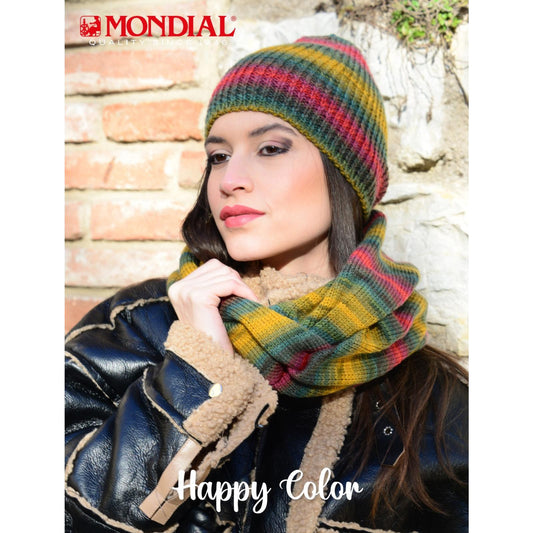 Modell Happy Color Schal und Mütze (DE, IT, ES, EN) – Originalanleitung von © Lane Mondial