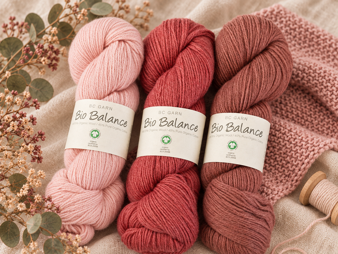 BC Garn Bio Balance in warmen Rosé- und Rottönen