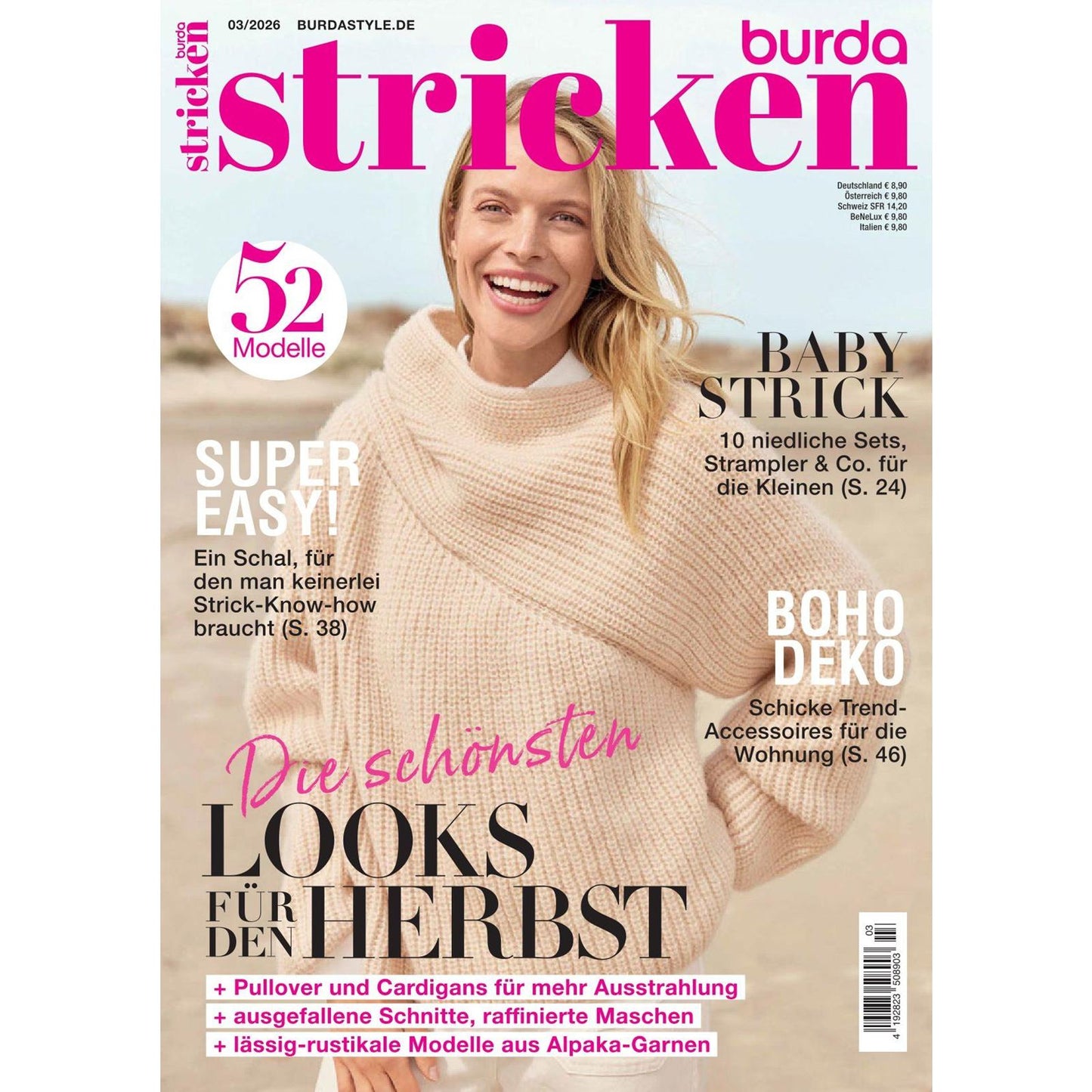 Burda Stricken Heft 3/2026, 52 Modelle – Die schönsten Herbst-Looks