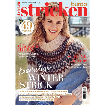 Burda Stricken 04/25 - Winterausgabe mit 49 Strickprojekten für die kalte Jahreszeit