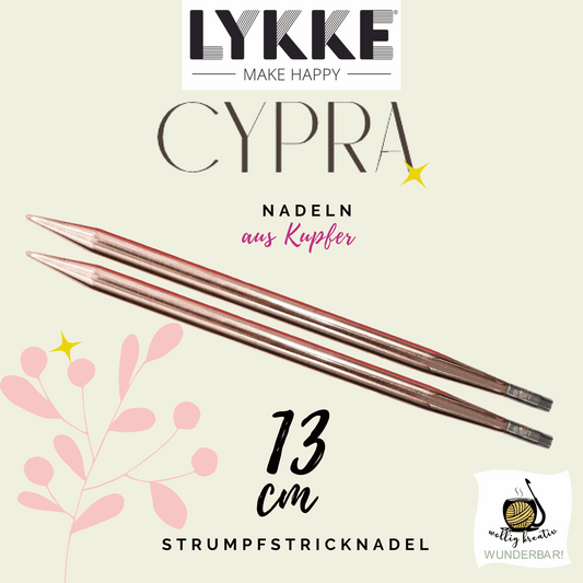 Knitting needle tip cypra, size: 5.5, made of copper, item 15002200