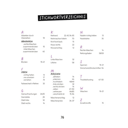 Stricken lernen mit Mini-Tüchern