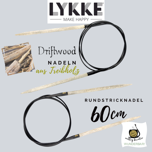 Lykke circular knitting needle Driftwood, 60 cm, size: 4, made of driftwood, item 15003010