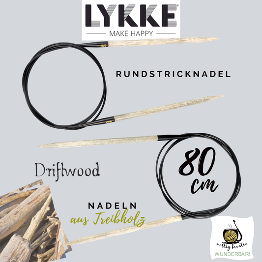 Lykke Rundstricknadel Driftwood, 80 cm, Größe: 2,5, aus Treibholz, Art. 15003010