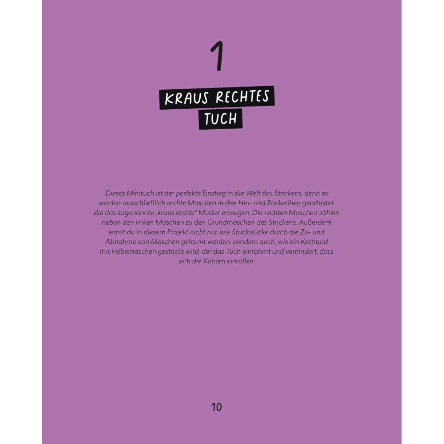 Stricken lernen mit Mini-Tüchern