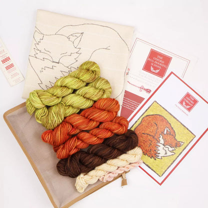 Punch Needle Basic Set Fox - Unterlage, Garn und Zubehör