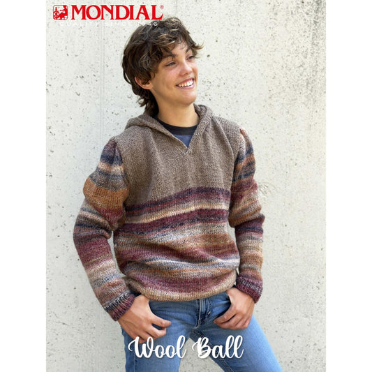 Modell Wool Ball Herrenpullover mit Kapuze (DE, IT, ES) – Originalanleitung von © Lane Mondial