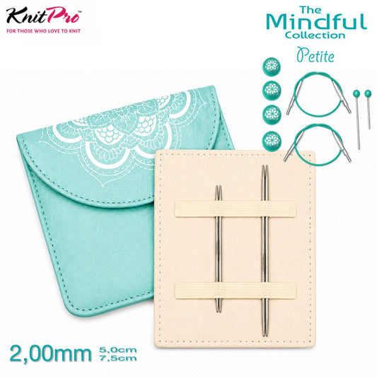 KnitPro Set Nadelspitzen Petite Combo Set 2,00 mm Mindful 5 & 7,5 cm