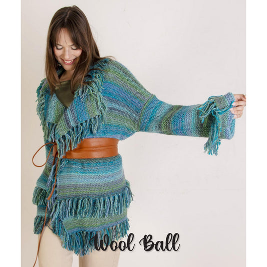 Modell Wool Ball Maxi Cardigan (DE, IT, ES) – Originalanleitung von © Lane Mondial