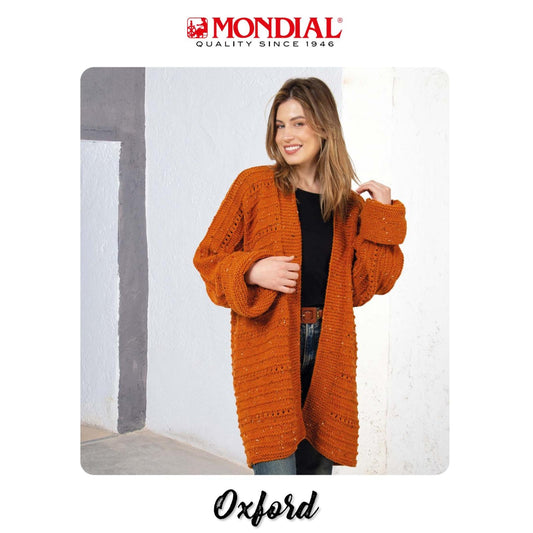 Modell Oxford Damen Mantel mit Streifen und Lochmotiven, Oversize (DE, IT, ES) – Originalanleitung von © Lane Mondial
