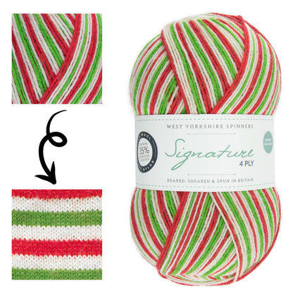 West Yorkshire Spinners Signature 4 Ply - Christmas 100g (Restposten)