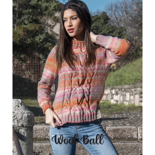 Modell Wool Ball Pullover mit Verkreuzungen (DE, IT, ES) – Originalanleitung von © Lane Mondial