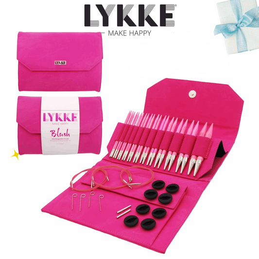 Set of needle tips, ropes and accessories, gift, design: blush, fuchsia, by Lykke, item 15001315