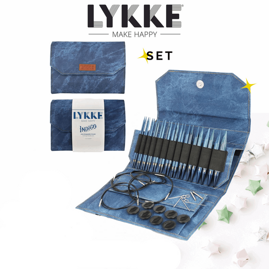 Set of needle tips, ropes and accessories, gift, design: indigo, by Lykke, item 15004300