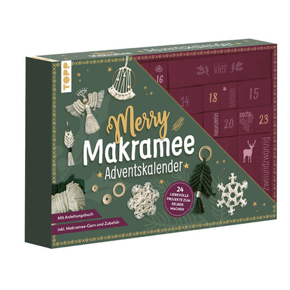 Adventskalender Merry Makramee, 24 Projekte, mit Material (DE)
