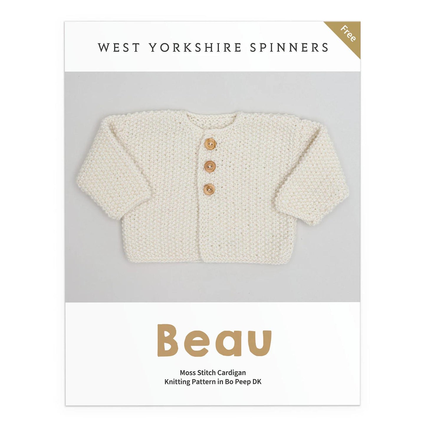 WyS, Beau Baby Strickjacke im klassischen Moss-Stitch-Look, digitale Strickanleitung