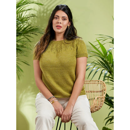 WYS, Lyra Feather Lace Yoke Top, digitale Strickanleitung