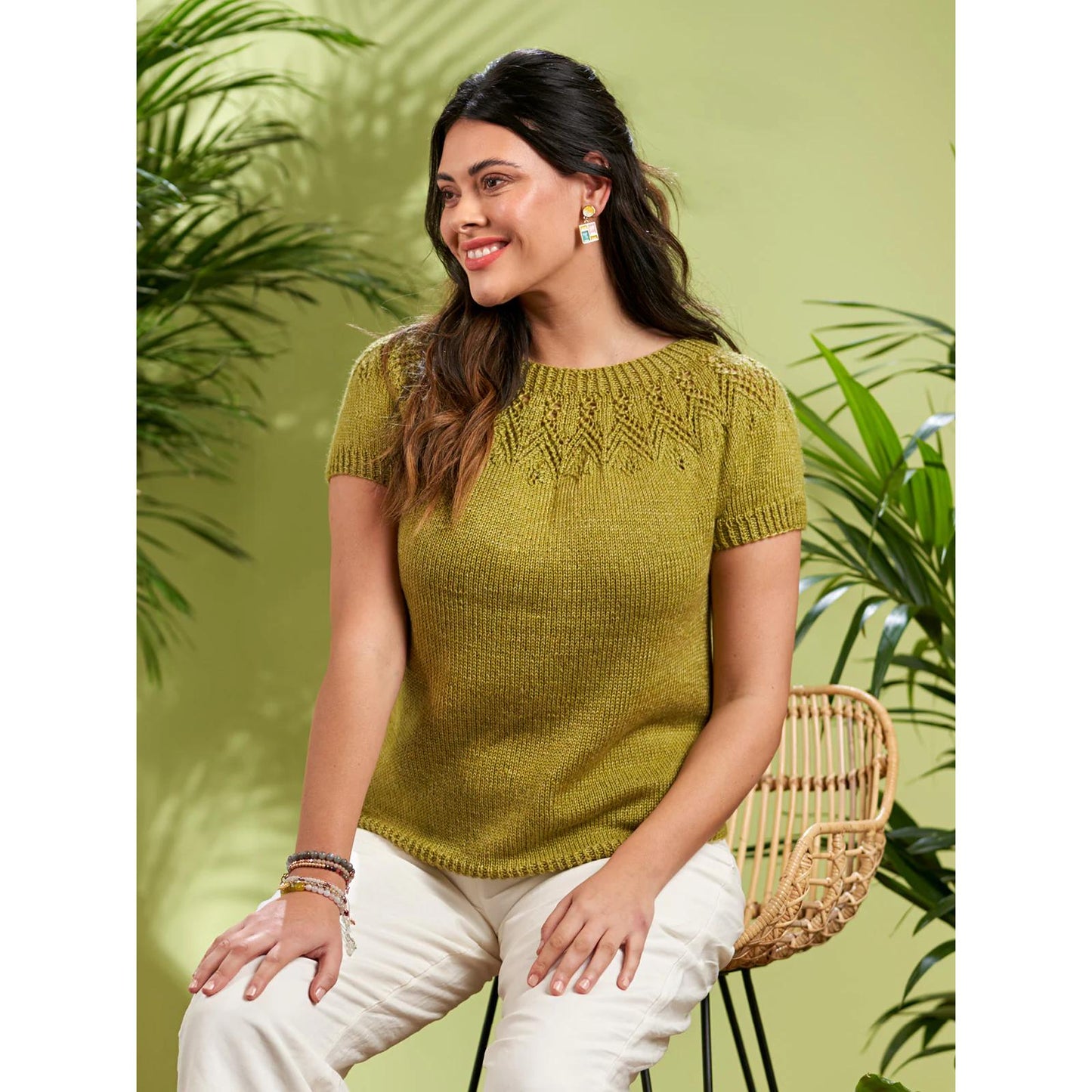 WYS, Lyra Feather Lace Yoke Top, digitale Strickanleitung