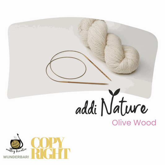 Addi, Nature Olive Wood circular knitting needle, 65757, size 12, length 80