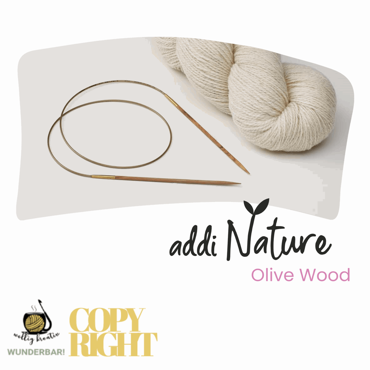 Addi, Nature Olive Wood Rundstricknadel, 65757, Größe 4,5, Länge 40