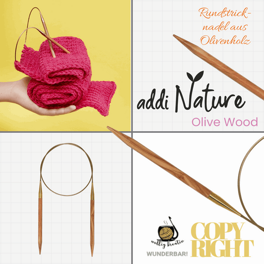 Addi, Nature Olive Wood circular knitting needle, 65757, size 2.5, length 100