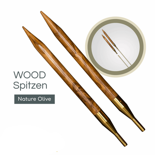 Addi, Click Nature Olive Wood Tips, 65767, Size 3.5