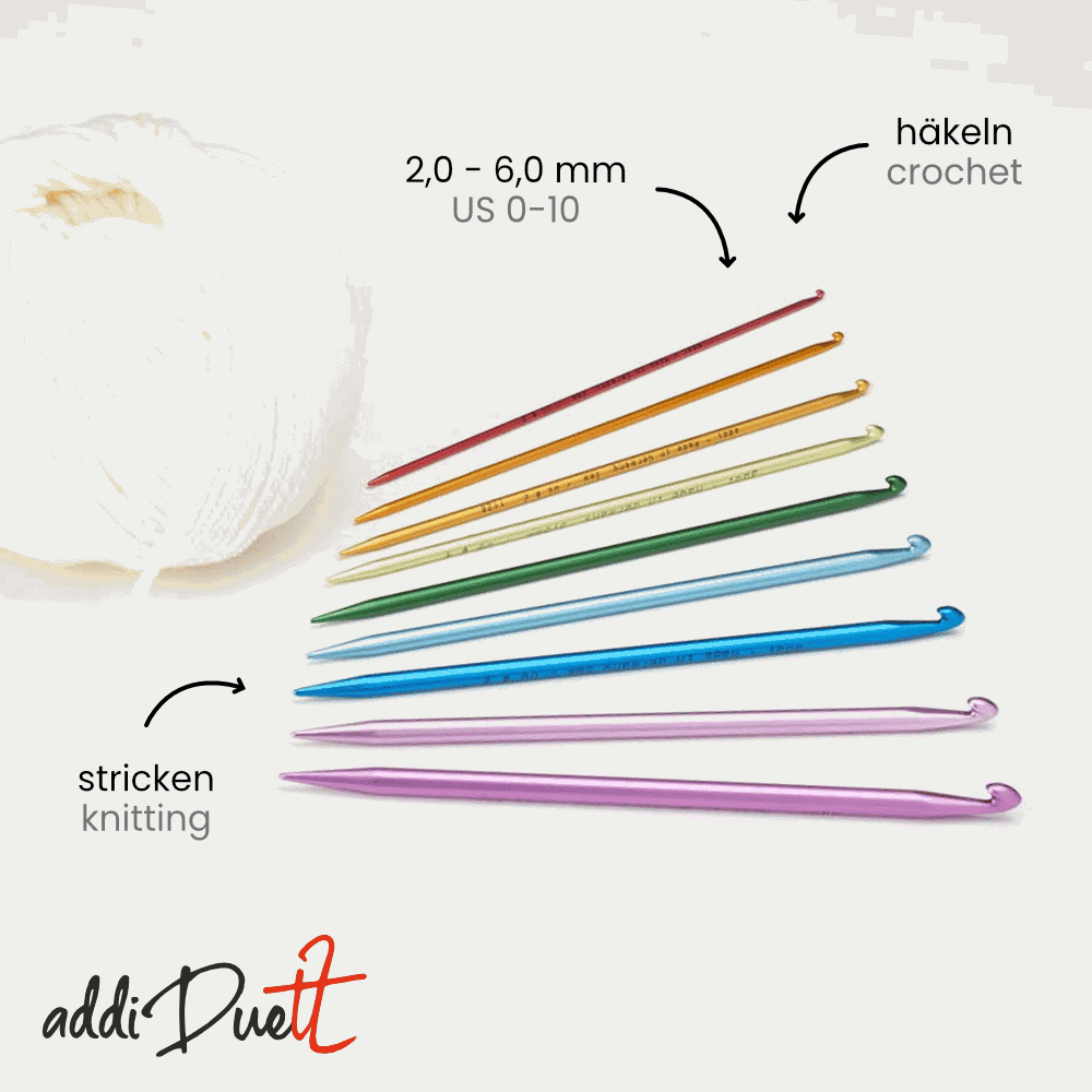 Addi, Duet crochet and knitting needle, 62307, size 6, length 15