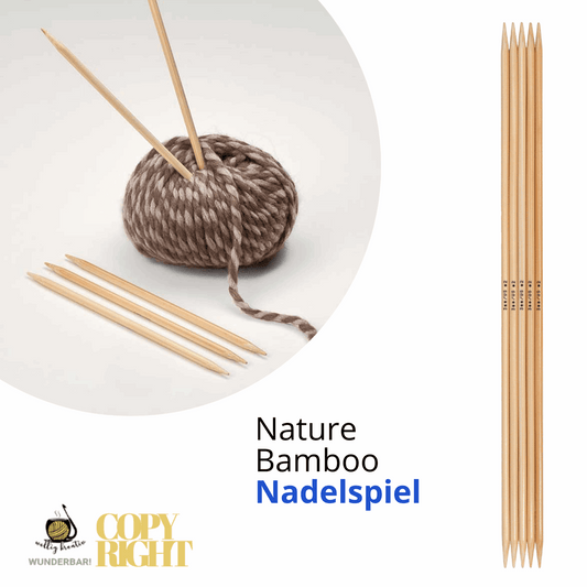Addi, Nature Bamboo Nadelspiel, 65012, Größe 4 Länge 15 cm