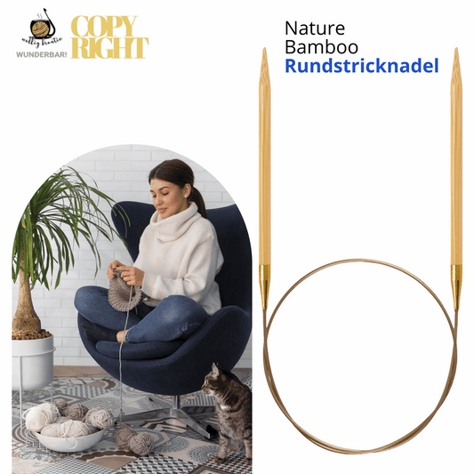 Addi, Nature Bamboo circular knitting needle, 65557, size 2.5, length 80