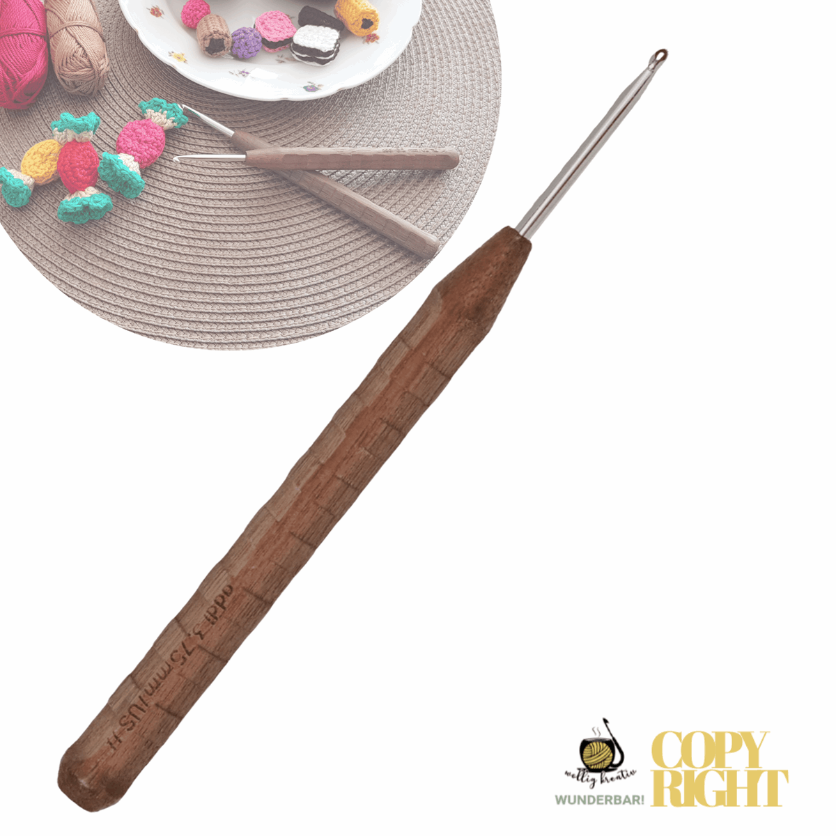 Wool Crochet Hook Novel Wood, Size: 3.25, 65877